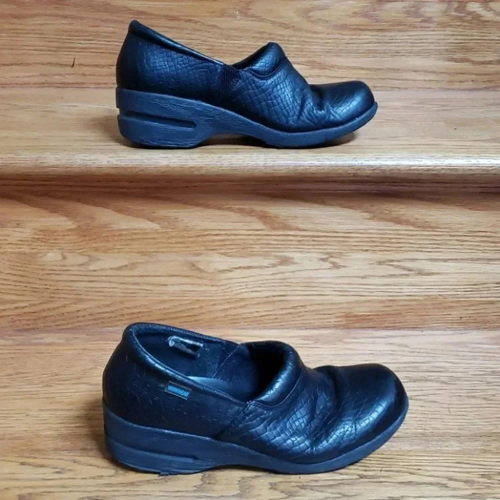 Cherokee 8.5M blk leather workwear shoes